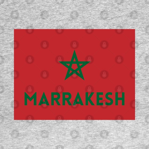 Marrakesh City in Moroccan Flag by aybe7elf